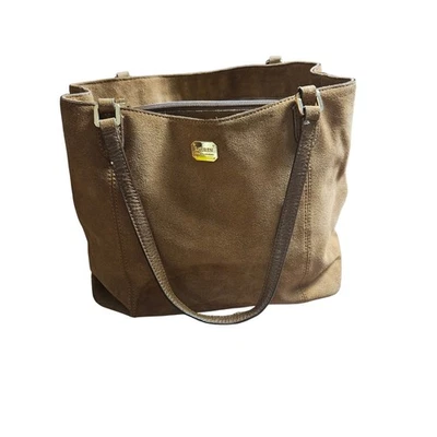 Bolso de Hombro Lauren Ralph Lauren Cuero Gamuza Cubo Doble Asa Retro Y2K Foto 1 de 4