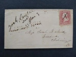 Indiana: York Centre 1860s #65 Cover, Ms, DPO Steuben Co - Bild 1 von 2