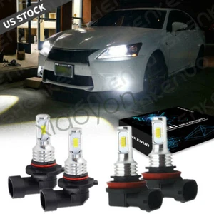 4x 6000K White LED DRL +Fog Light Bulbs Combo For 2010-2015 Lexus IS250 IS350 - Picture 1 of 12