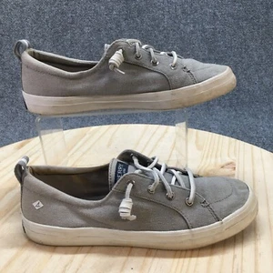 Sperry Shoes Womens 8 M Crest Vibe Low Top Lace Up Sneakers STS99042 Gray Canvas - Picture 1 of 15