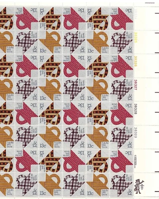 US Scott# 1748a 1978 13c Basket Design Sheet of 48 see note for P#'s LR VF MNH - Image 1 of 2