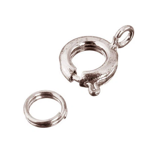 9 Verschlüsse / Federringe und 9 Ringe silberfarben, Größe 7 mm *SALE* - Bild 1 von 1