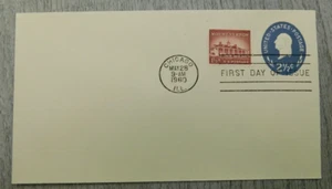 First Day Issue Chicago Illinois Mount Vernon 1960 Vintage Stamp Envelope Cover - Picture 1 of 4