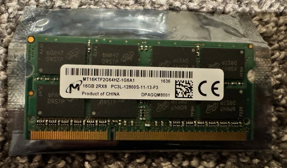 Micron 1x 16GB PC3-12800 DDR3 204 pin SODIMM Laptop/Mini PC Memory RAM - Image 1 of 1