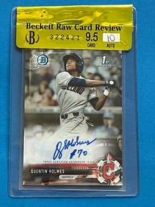 QUENTIN HOLMES 2017 Bowman Chrome 1st RC Auto GUARDIANS BCCG 9.5/10