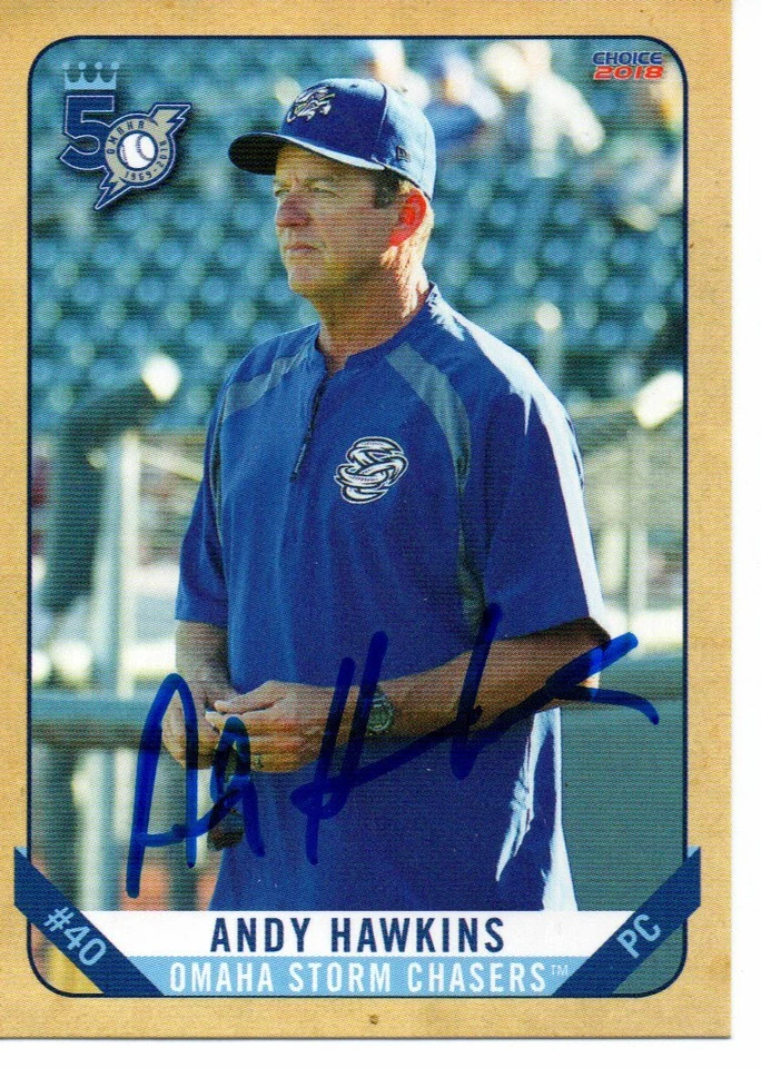 Andy Hawkins 2018 Omaha Storm Chasers Signed Card - Image 1 of 1