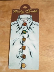 Vintage Winky & Dutch Buttons Tumbling Dice x 6 dress shirt accessory Must See! - Picture 1 of 8