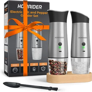 Electric Salt and Pepper Grinder Set Rechargeable & Automatic - for Spices, Salt - Picture 1 of 12