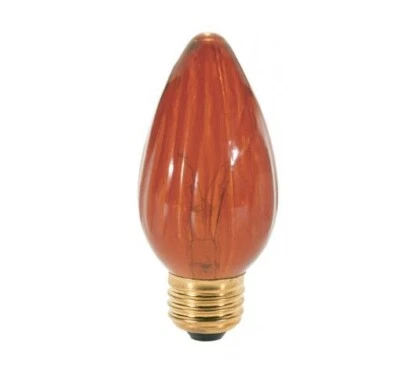 60 F15 FLAME STYLE AMBER E26 NIGHT LIGHT BULB MEDIUM BASE LIGHT BULB - Image 1 of 2