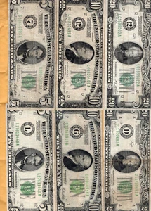 Group lot of $5, $10 and $20 Numbered and Lettered seal Federal Reserve Notes - Picture 1 of 2