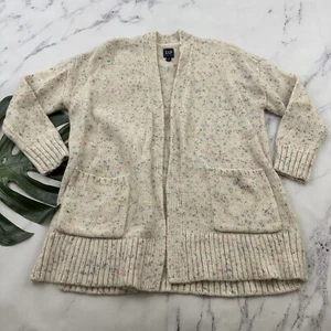 Gap Womens Open Front Cardigan Sweater Size S Petite Cream Pastel Wool Blend - Picture 1 of 13