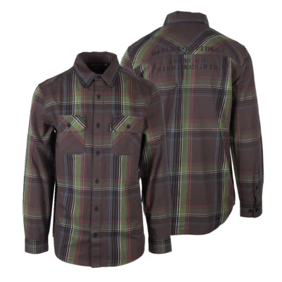 Harley-Davidson Men's Stencil Plaid L/S Woven Shirt (S43) - Image 1 of 4