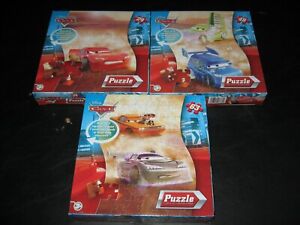 3 Disney PIXAR Cars Cardinal Games Jigsaw Puzzles McQueen Wingo Snot Rod DJ 