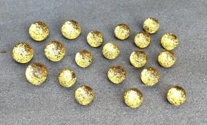 Lot of 20 Vintage Round Clear & Black Plastic Buttons w/Gold Glitter Inside - Picture 1 of 6