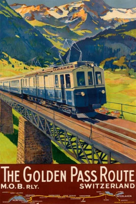 The Golden Pass Route Switzerland Train Travel Wall Art Home - POSTER 20x30 - Image 1 of 4