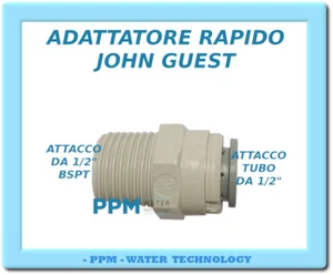 RACCORDO RAPIDO OSMOSI JOHN GUEST D.12 MM X 1/2" ATTACCO BSPT MASCHIO, ACQUA  - Picture 1 of 3