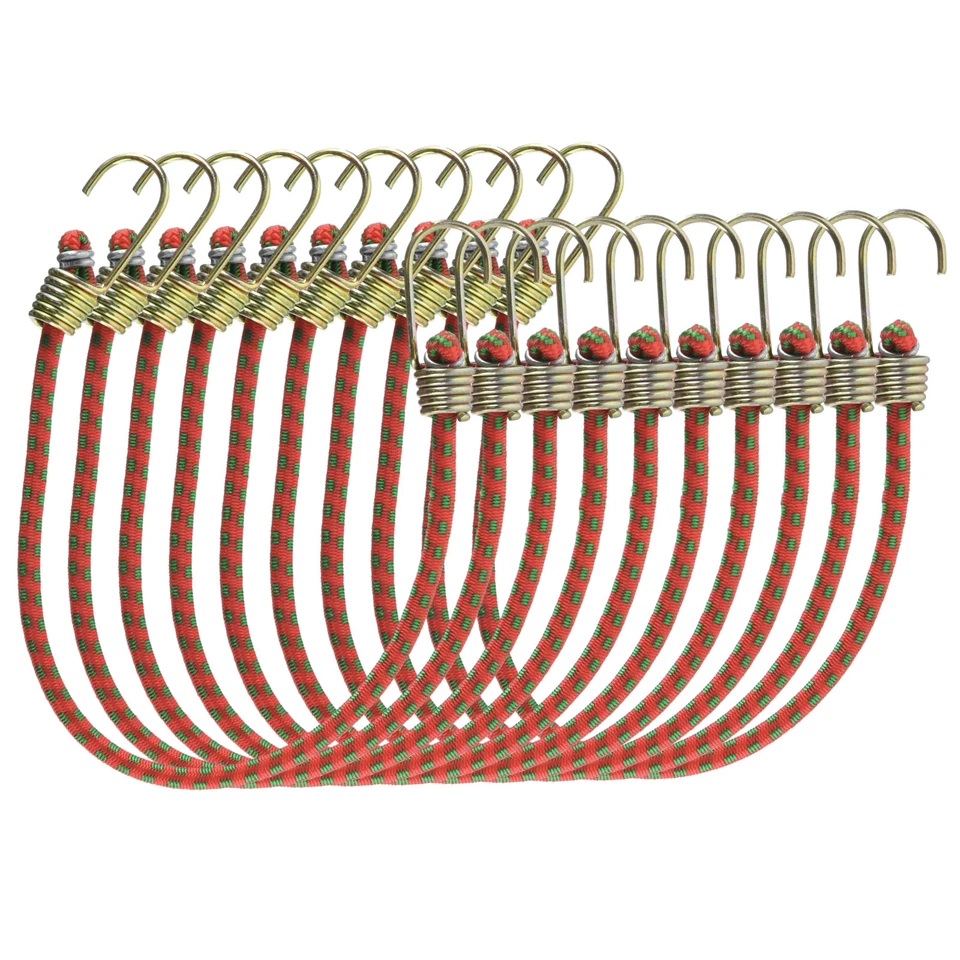 10 x 25cm Mini Small Bungee Cord Wires Cables Straps Bungie Elastic Metal Hooks - Image 1 of 1