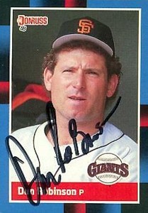 Don Robinson autographed baseball card (San Francisco Giants) 1988 Donruss #573