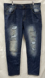 Bleecker & Mereer Mens Skinny Fit Blue Cotton Denim Jeans Pants Size 40W x 32L - Picture 1 of 15