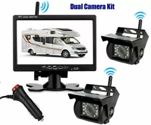 Wireless 7" Monitor Backup Camera For Truck Trailer RV BUS Rear view Reversing - Picture 1 of 11