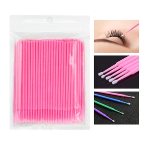 DISPOSABLE MINI APPLICATOR BRUSH STICK EYELASH EXTENSION DENTAL SWABS 100PCS 14 - Picture 1 of 16