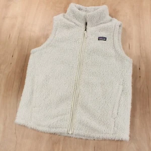 PATAGONIA girl's Los Gatos deep pile white fleece vest XL youth kids 65490 - Picture 1 of 7