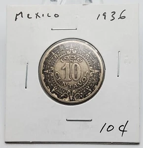 MONEDA MÉXICO 10 Céntimos 1936 Km# 432 ~ Circulada - Imagen 1 de 2