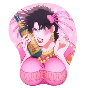 Alfombrilla de ratón 3D rosa Joseph Joestar anime con reposamuñecas - Imagen 1 de 6