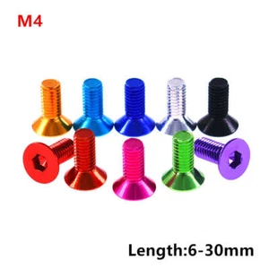 DIY Countersunk Screws Aluminum Alloy Flat Allen Key Hexagon Socket Bolt M4 - Picture 1 of 6