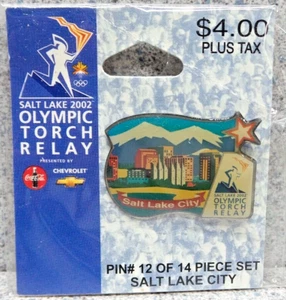2002 Salt Lake City Winter Olympic STADIUM TORCH RELAY 12 OF 14 PICE SET PIN (6) - Picture 1 of 6