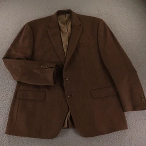 VTG Tweed Jacket XL Brown Herringbone Blazer Sport Coat Chaps 48R - Picture 1 of 15
