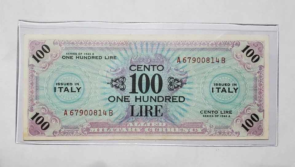 Series 1943 A, Italy 100 Lira - Military Payment Certificate - Image 1 of 2