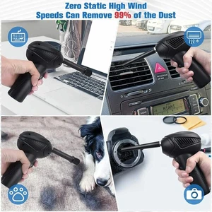 Rechargeable Air Duster Electric Cleaner Cleaning Blower for Car/PC/Keyboard/Pet - Afbeelding 1 van 10