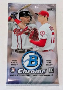 💎 [1x PACK] 2018 Bowman Chrome Baseball Hobby Box Pack - OHTANI SOTO ACUNA RCs  - Picture 1 of 4