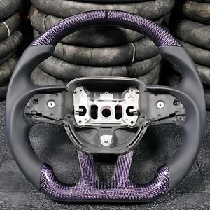 Purple Carbon Fiber Steering Wheel Fit Dodge Challenger Charger SRT Durango 15+ - Picture 1 of 7