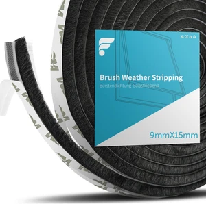 Guarnizione a Spazzola Autoadesiva, 9 Mm(L) X 15Mm(P) X 5Metri Paraspifferi Spaz - Foto 1 di 12