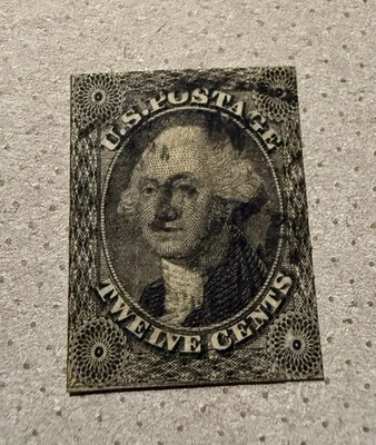 U.S. Scott #17 Washington Imperforate Used, Light Cancel, LH, F/VF - Image 1 of 2