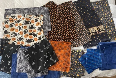 Lote de tela de algodón vintage de Halloween y otoño (¡poco menos de 5 libras!) Foto 1 de 4