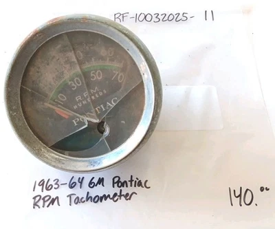 Original 1963-1964 GM Pontiac Bonneville Catalina RPM Tachometer - Image 1 of 4