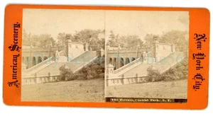 New York City NYC - BETHESDA TEARRACE STEPS CENTRAL PARK - Stereoview - Picture 1 of 2