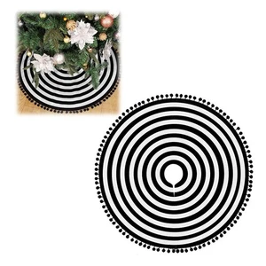 Halloween Tree Dress Decorated with Black and White Christmas Tree Striped Z7X1 - Picture 1 of 15