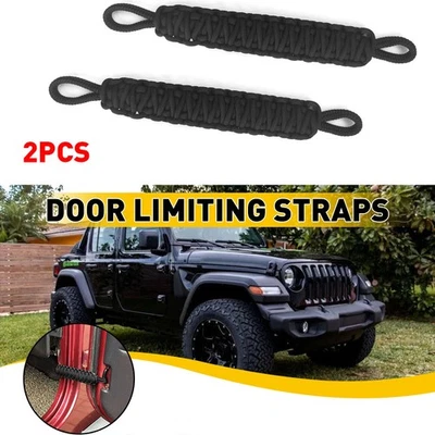 Juego de 1 par de correas limitadoras de puertas de auto accesorios para Jeep Wrangler JK/YJ/TJ Foto 1 de 4