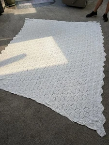 "Hermosa colcha antigua tejida a mano 82"" X 92"" tamaño queen/doble" - Imagen 1 de 5