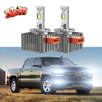 For 2016-2020 Chevrolet Silverado Xenon D5S Bulb LED Head Light Lamps Kit Hi/Low — 第 1/4 张图片