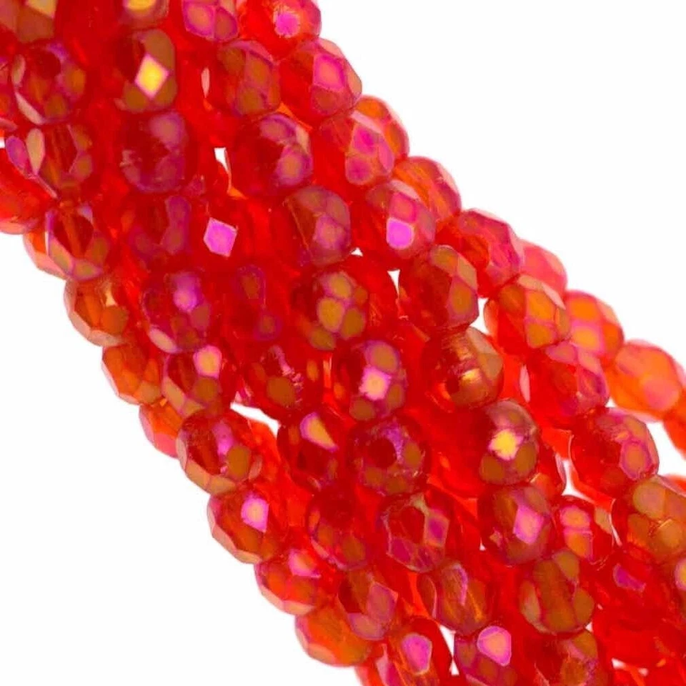 Contas de vidro facetadas checas jacinto íris brilho 2 mm (50) - Imagem 1 de 1