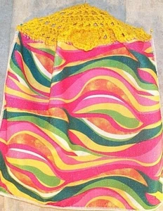 Home Decor' Kitchen Hanging Kitchen Towel Swirls Pink Yellow Green - Picture 1 of 1