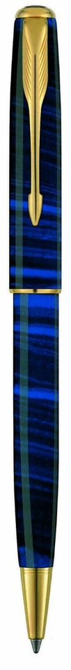 Bolígrafo Parker Sonnet Rayas Azul Profundo y Dorado Nuevo En Caja Hecho en Francia Foto 1 de 1