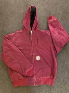 Giacca vintage Carhartt JQ281 rosso vino bordeaux RARA made in USA taglia L - Foto 1 di 9
