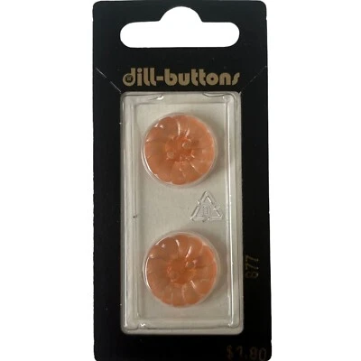 Buttons Pink Flower Petals Sheer 2-Hole 2-Pack 11/16" 18MM Dill No. 877 Germany - Image 1 of 4