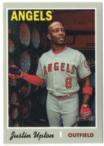 Justin Upton 2019 Topps Heritage Chrome Parallel #'d/999 Card #THC-421